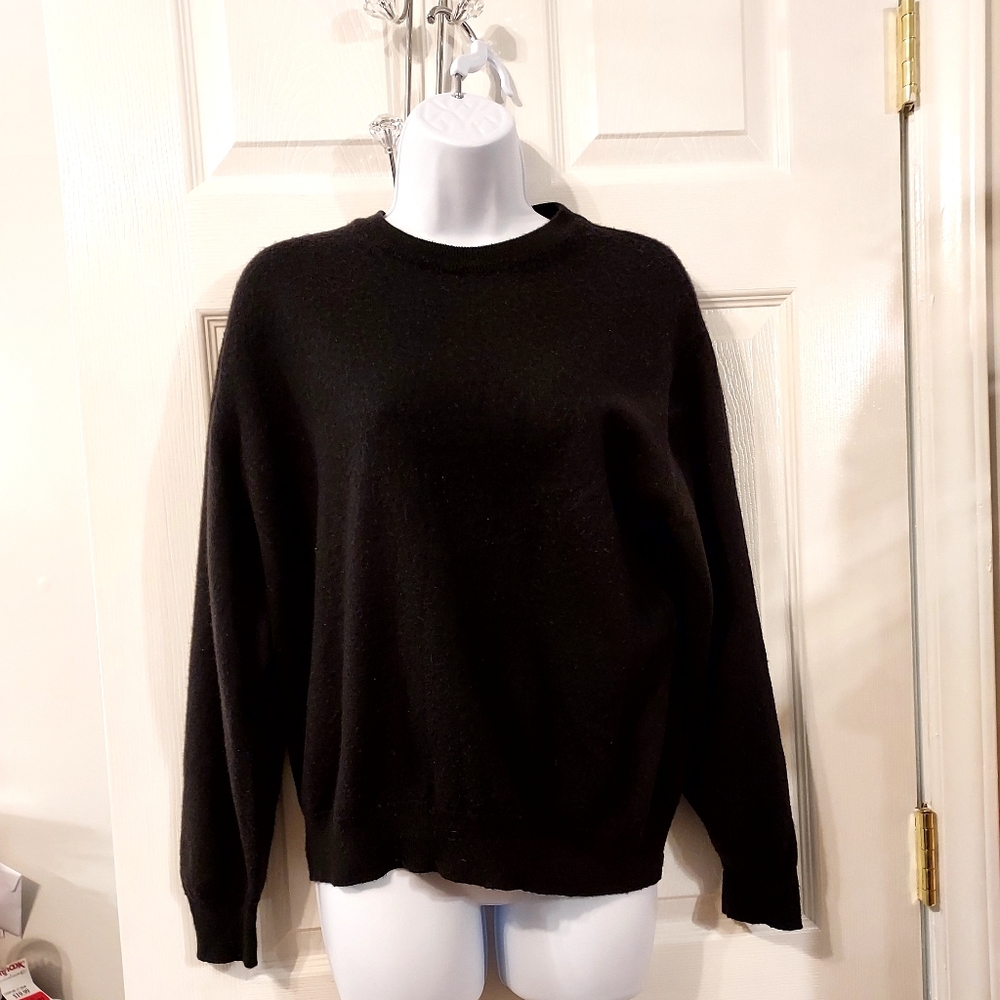 Murano By Raffi Black XL Wool Blend Long Sleeve Pullover Sweater ITALY E…
